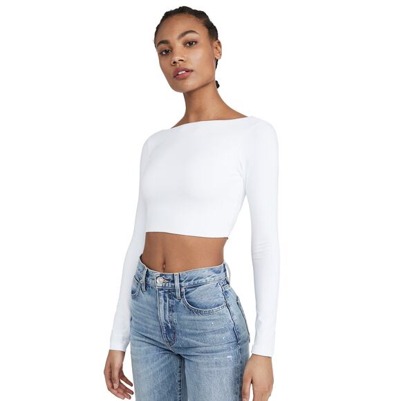 Susana Monaco Scoop Back Crop Top - Sugar White NWT Size Large - Picture 1 of 8